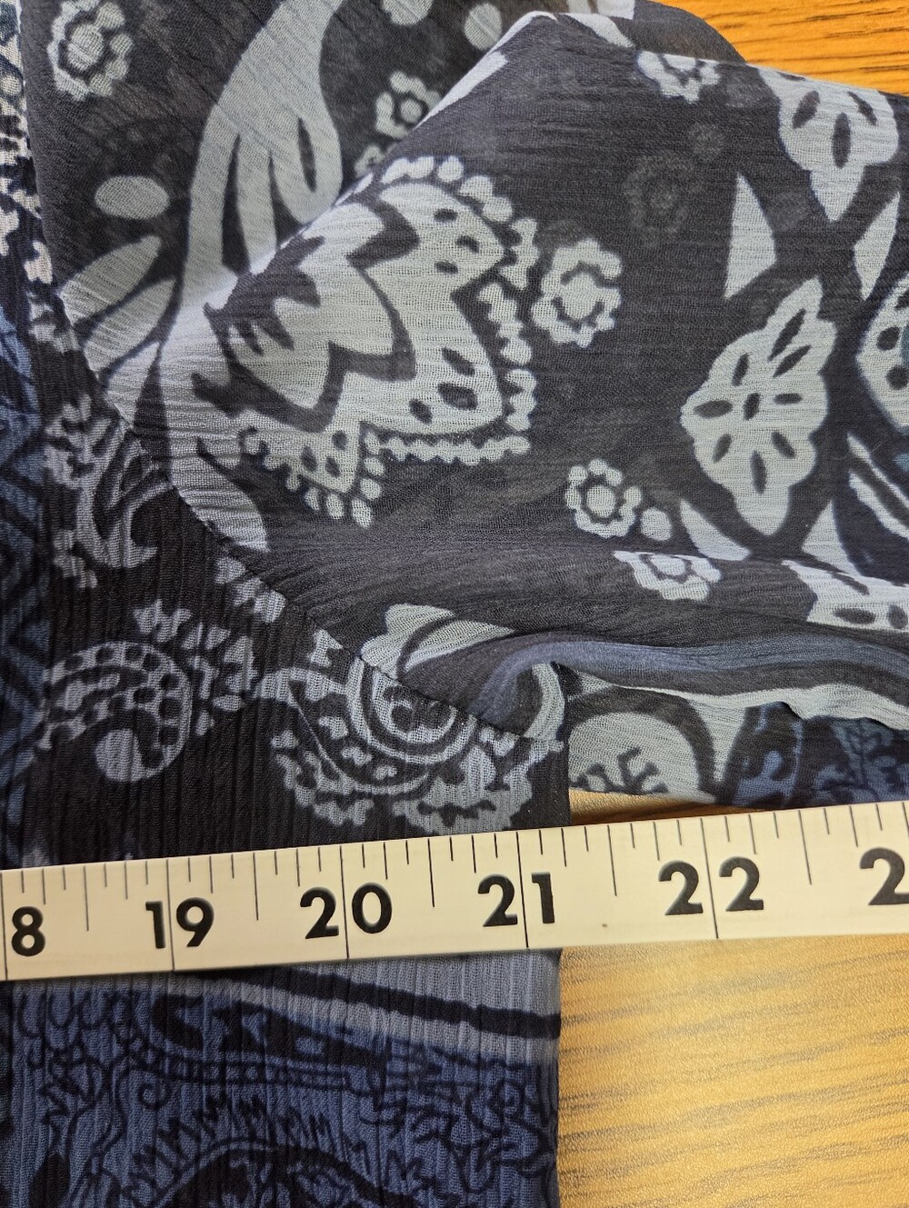 Coldwater Creek Blue Paisley Patchwork Button-Down Shirt Size Medium - Picture 7 of 9